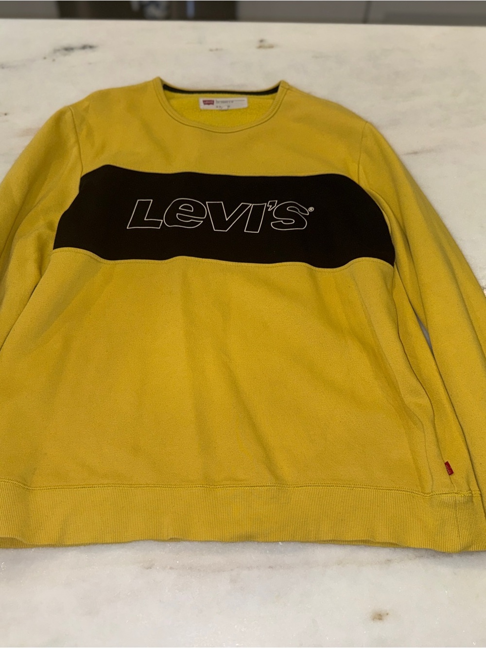 Levi's Yellow Crewneck with Black Logo Band